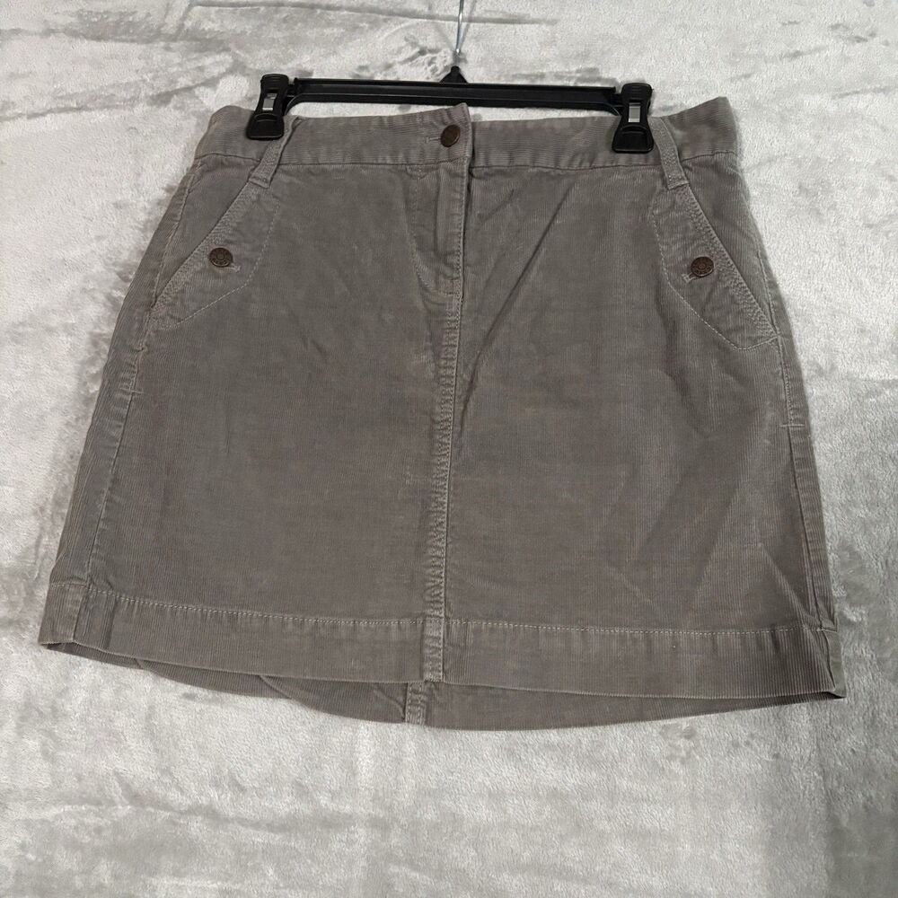 Vintage J.Crew Corduroy Mini Skirt Women's Greige Taupe Khaki Pocket Y2K 2007